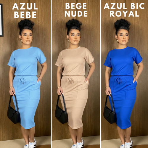 Conjunto evangelico ribana saia e blusa t-shirt