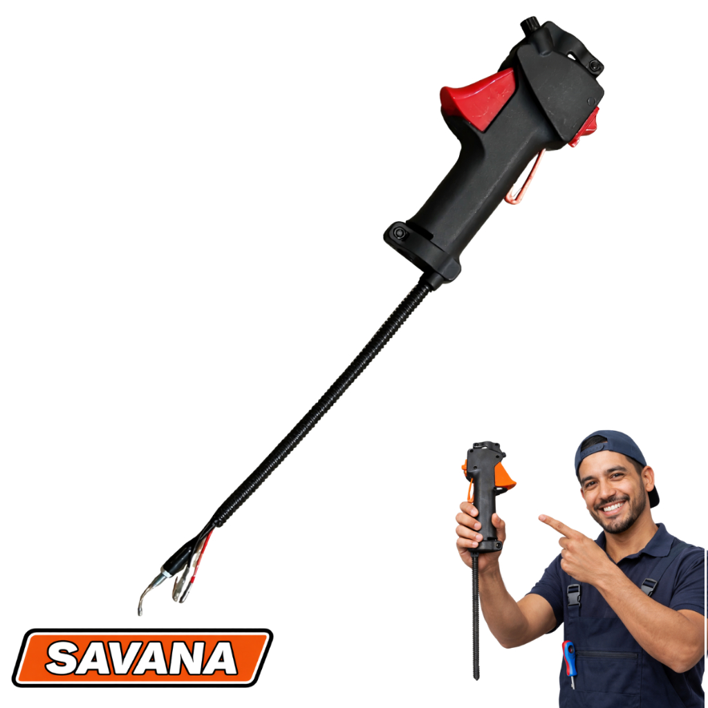 Gatilho Punho Acelerador Completo Cabo Curto Para Roçadeira Derriçadeira Multifuncional 26mm
