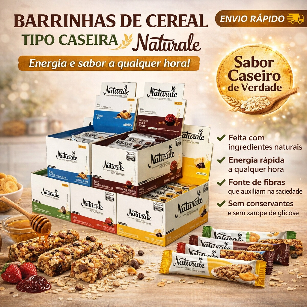 Barra De Cereais Naturale Caixa C/ 24 Unidades - Escolha Sabores em Oferta na Shopee
