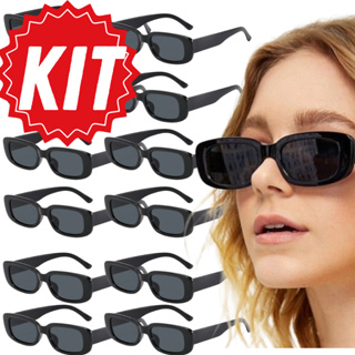Kit Óculos de Sol Retrô Vintage Feminino Masculino Festa Casamento Preto em Oferta na Shopee
