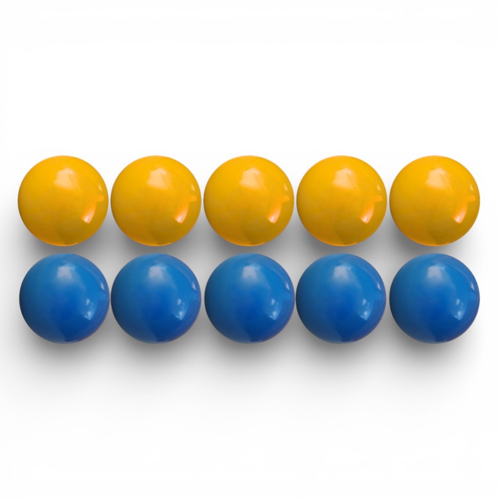 JOGO DE SINUCA SNOOKER BILHAR MATA MATA 54MM JOGO COM 10 BOLAS AZUL X AMARELO