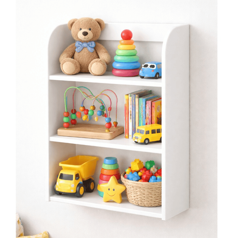 PRATELEIRA SUPORTE ORGANIZADOR BRINQUEDO INFANTIL 45X35CM MDF ORIGINAL QUARTO SALA FOTO URSINHO