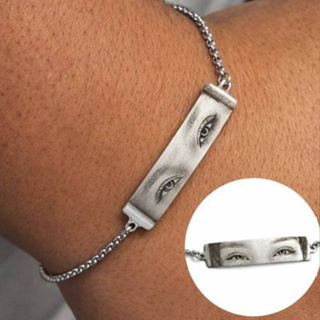 Pulseira aço inoxidavel Personalizada com olhar, frases,nomes, data, musicas em Oferta na Shopee