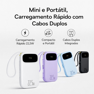 PowerBank Baseus EnerFill FC31 20000mAh 22.5W com 2 Cabos Integrados Turbo Display Digital em Oferta na Shopee