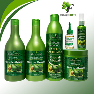 MONTE SEU KIT  ABACATE MAYCRENE- SHAMP+COND+MASC+OLEO REPARADOR+ATIVADOR DE CACHOS em Oferta na Shopee