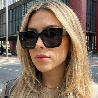 Óculos de Sol Feminino Geométrico Ilook Resina UV400 Leve Confortável Proteção UVA UVB em Oferta na Shopee