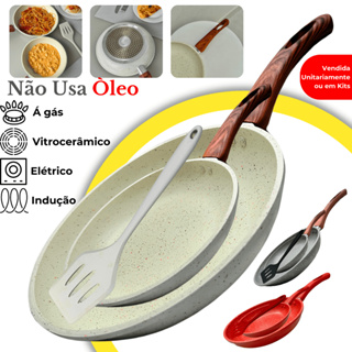 Kit até 2 Frigideiras Ceramica Antiaderente Fogão Cooktop Indução Gás Elétrico Premium Profissional em Oferta na Shopee