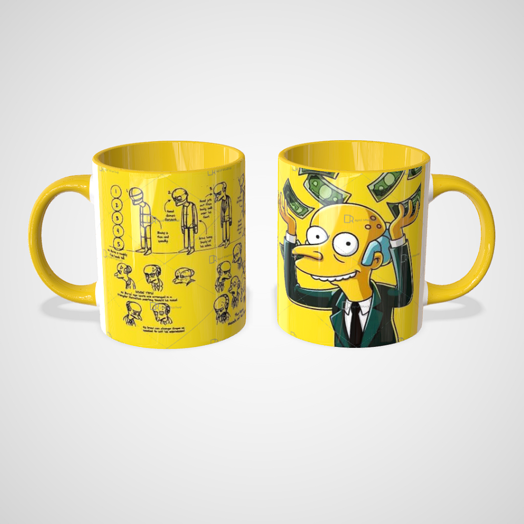 Caneca Xícara Homer Simpsons Amarelo Porcelana 325ml Amarelo Homer Simpsons