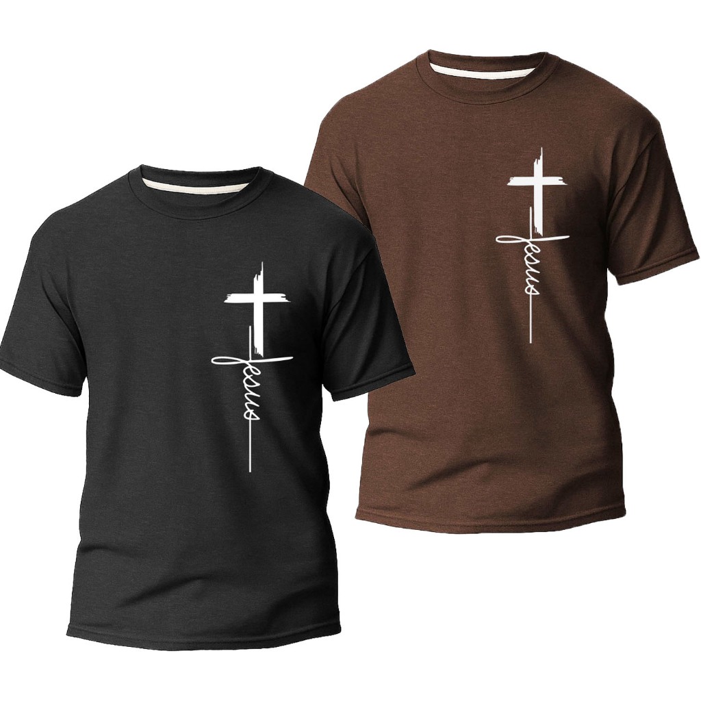 Kit 2 Camisetas Unissex Gospel Religiosa Jesus 100%Algodão. em Oferta na Shopee