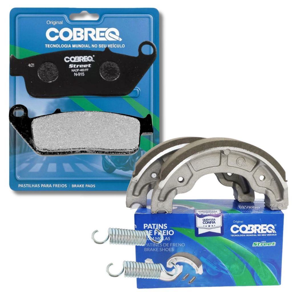 Kit Pastilhas + Lonas de Freio P/ Haojue Nk 150 Cobreq