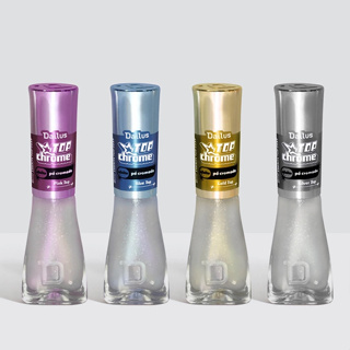 Coleção Top Chrome Dailus – Silver, Pink, Blue e Gold Top | Top Coat Efeito Pó Cromado em Oferta na Shopee