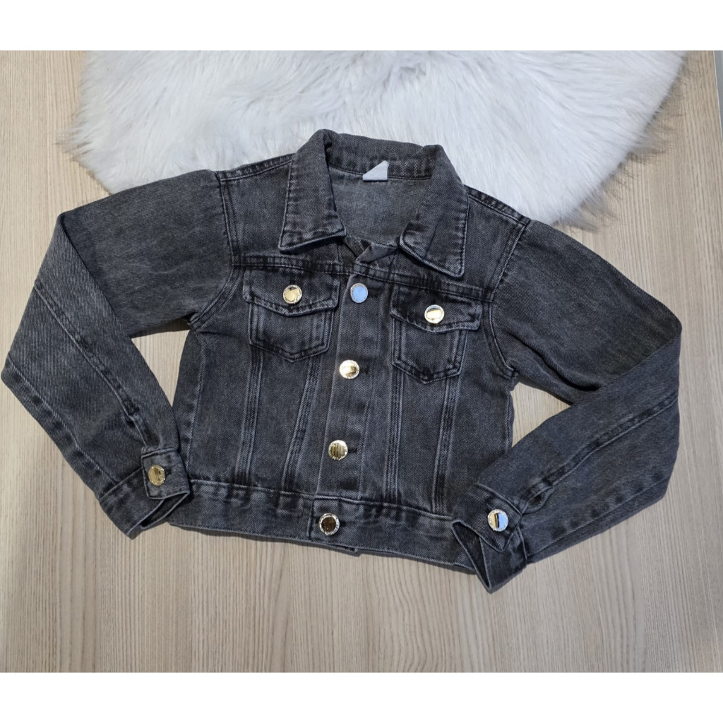 Jaqueta Jeans Grafite Juvenil Tradicional