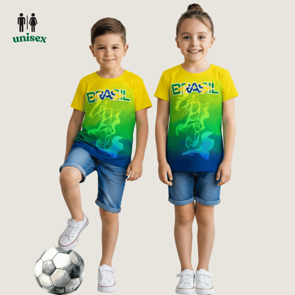 Blusa Infantil Brasil Eleições Unissex Menino Menina Camiseta Crianças Tecido Confortável