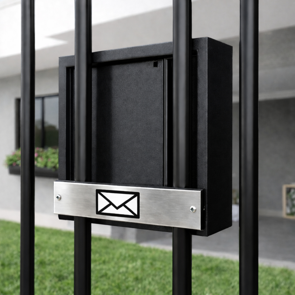Caixa Correio Carta Correspondência para GRADE PORTÃO - Preto Fosco - Branco - Crua - Ideal para pintura - Aço