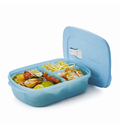 Tupperware Cristalwave Retangular com Divisórias Geração ll 1 litro