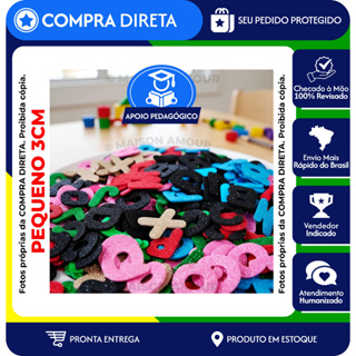 Alfabeto EVA Glitter 3cm Alfabeto Móvel Brinquedo Educativo Pedagógico Ref 105 - KIT 104 unidades em Oferta na Shopee