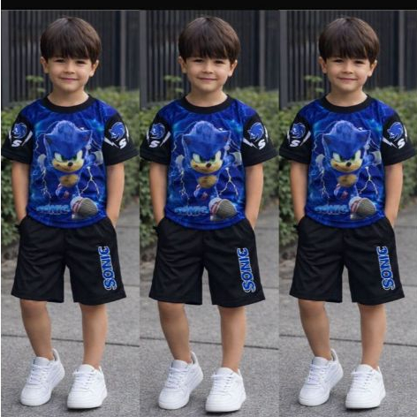 Conjunto Infantil do sonic e homem aranha Fantasia mmeninno  2 as 10