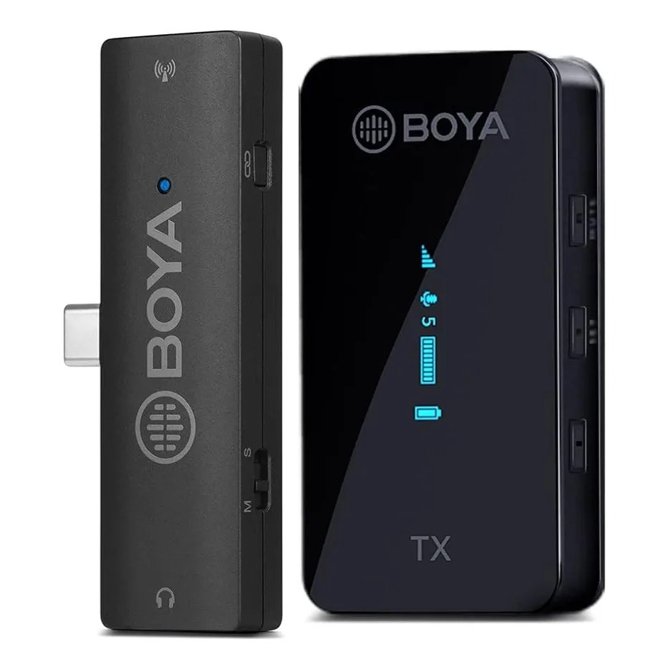 Microfone de Lapela Boya By-xm6-s5 Usb Tipo C 2,4G Preto