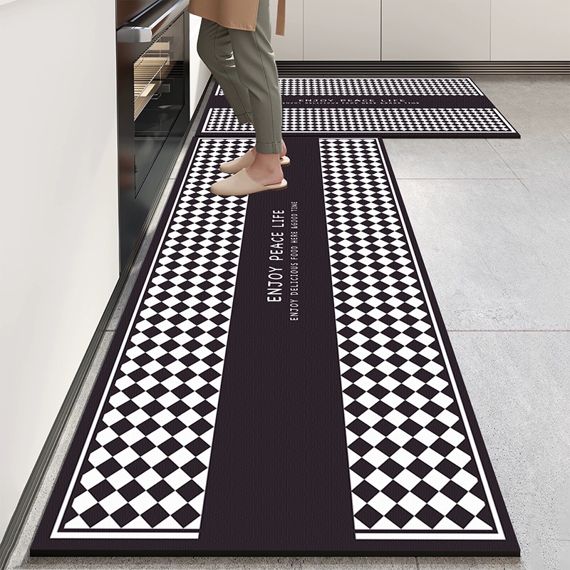 Kit 2 Tapetes de Cozinha Premium Antiderrapante Alta Absorção e Secagem Rápida 120x40cm+60x40cm