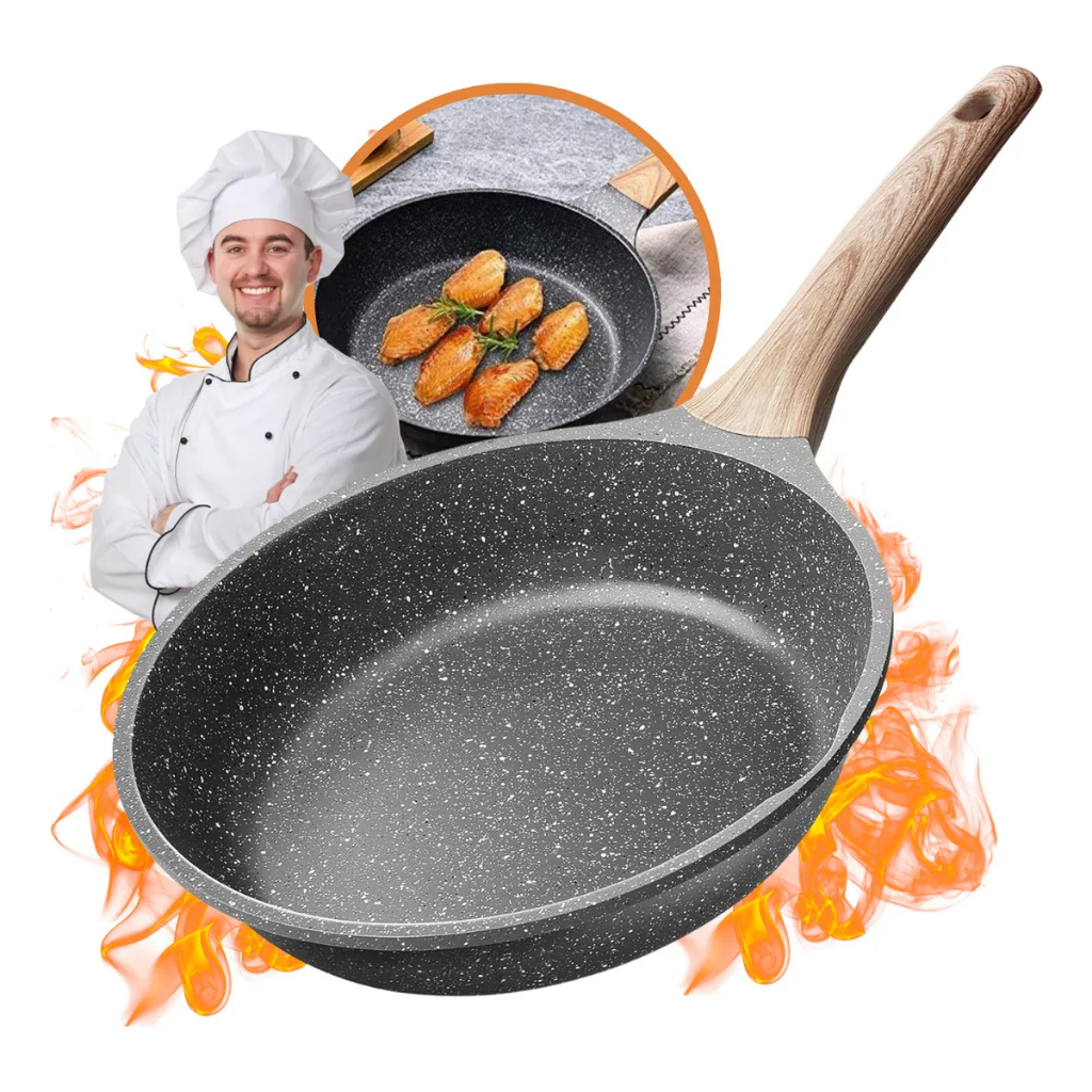 Frigideira Cerâmica Antiaderente Grande 24CM Fogão Gás Indução Cooktop Elétrico Panela Sem Óleo em Oferta na Shopee