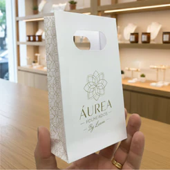 200 Mini Sacola Personalizada de Papel | Embalagem para Loja Semijoias e Acessórios em Atacado | Com SUA ARTE