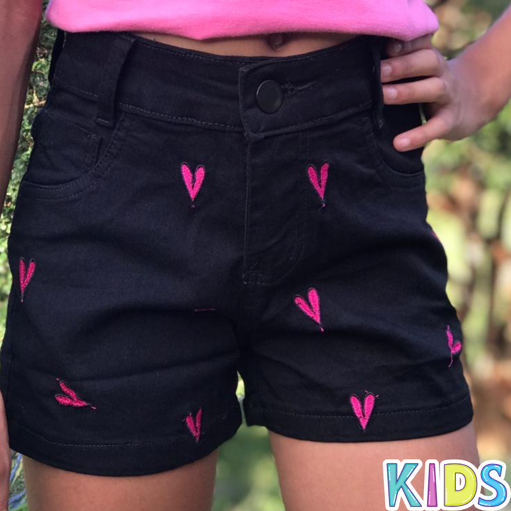 Short Jeans Juvenil e Infantil 02 ao 16 com lycra Cintura Alta com Elastano Menina Confortavel