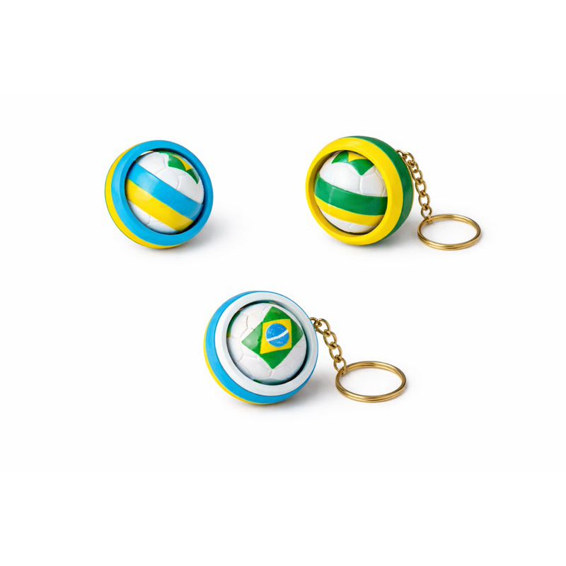 Chaveiro Bola Brasil Copa 3D Giratório Seleção Brasileira Presente Torcedor