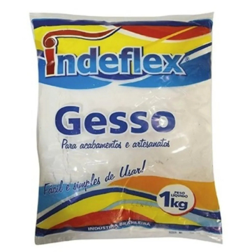 Gesso 1kg Indeflex – Secagem Rápida para Construção e Reparos