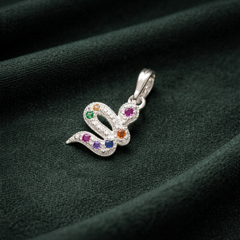 Pingente Prata 925 Legítima Cobra Cravejada Multicolor em Oferta na Shopee
