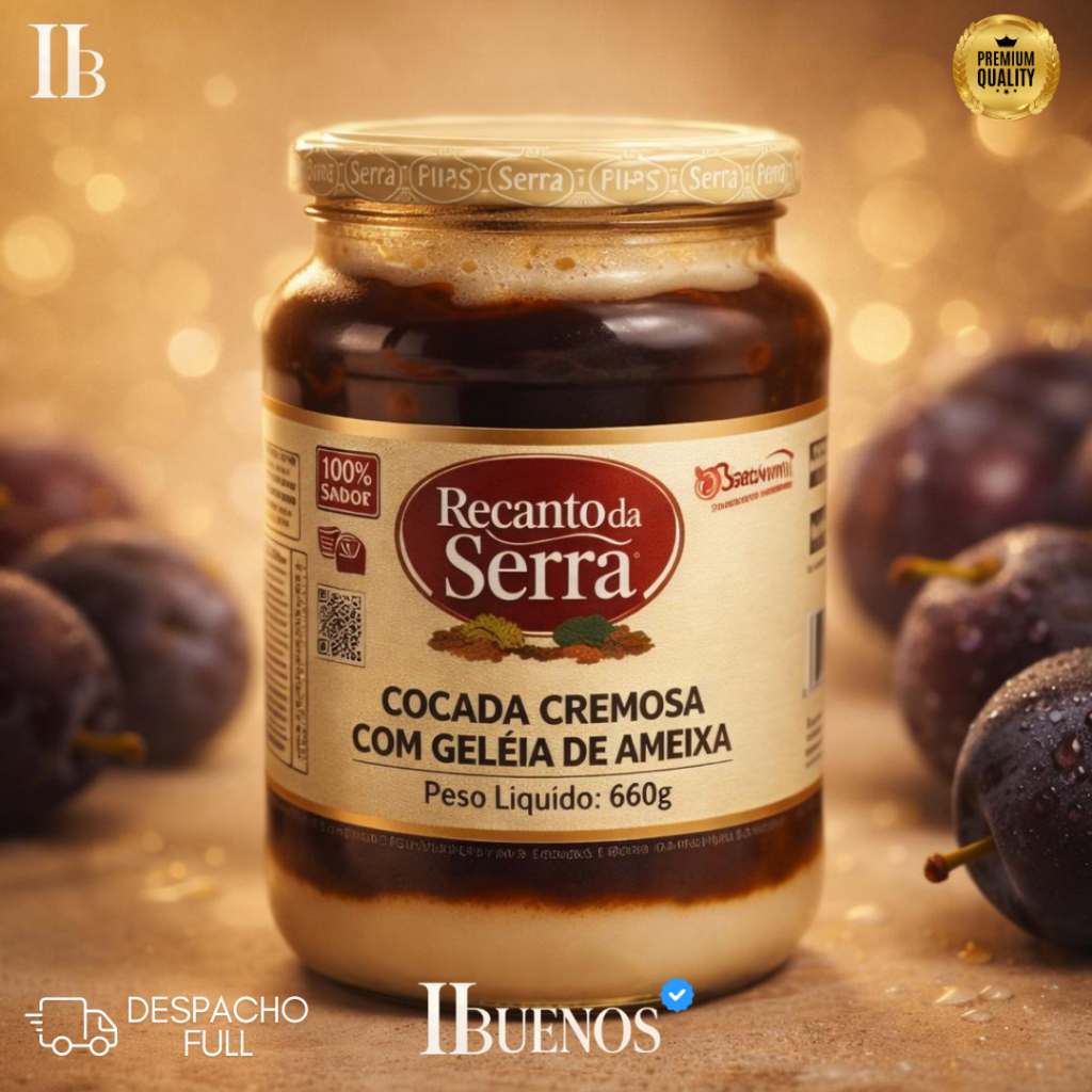 Cocada Cremosa Com Geleia de Ameixa 660gr - Recanto da Serra