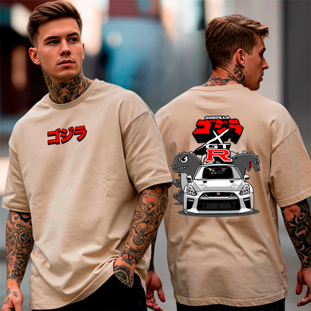 Camiseta Oversized Nissan GTR Godzilla Japão Tokyo