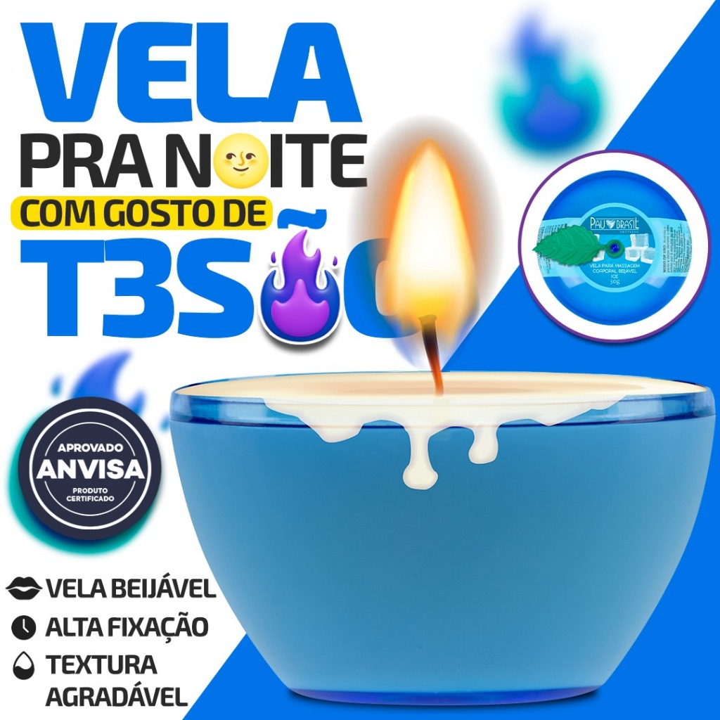 VELA BEIJÁVEL PARA MASSAGENS SAFADAS QUE AUMENTAM O TESÃO em Oferta na Shopee