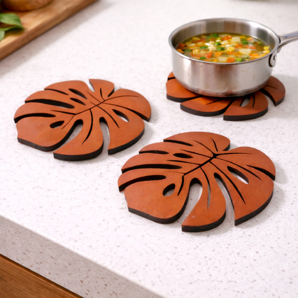 Kit Suporte Descanso Panela e Copo Multiuso Proteção Mesa Jantar - Cozinha Decoração