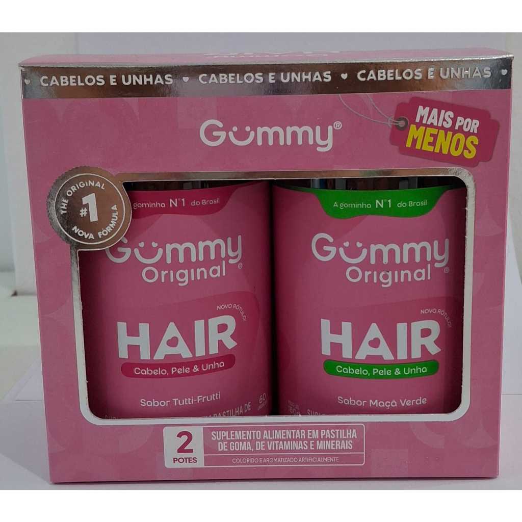 Kit c/2 Potes Gummy Hair Vitamin Maça Verde + Tutti Frutti