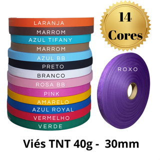 Fita Viés TNT 30 mm × 500 m – 14 Cores | Acabamento Estofados, Costura & Artesanato em Oferta na Shopee