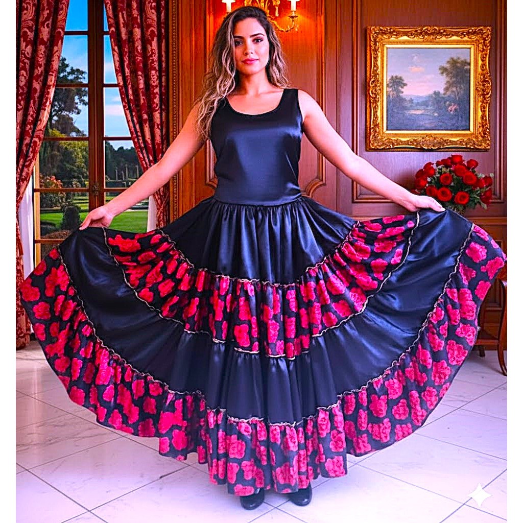 SAIA  POMBA GIRA -10,5M RODA- roupa de umbanda- ENVIAMOS O MAIS RÁPIDO POSSÍVEL-sem a blusa