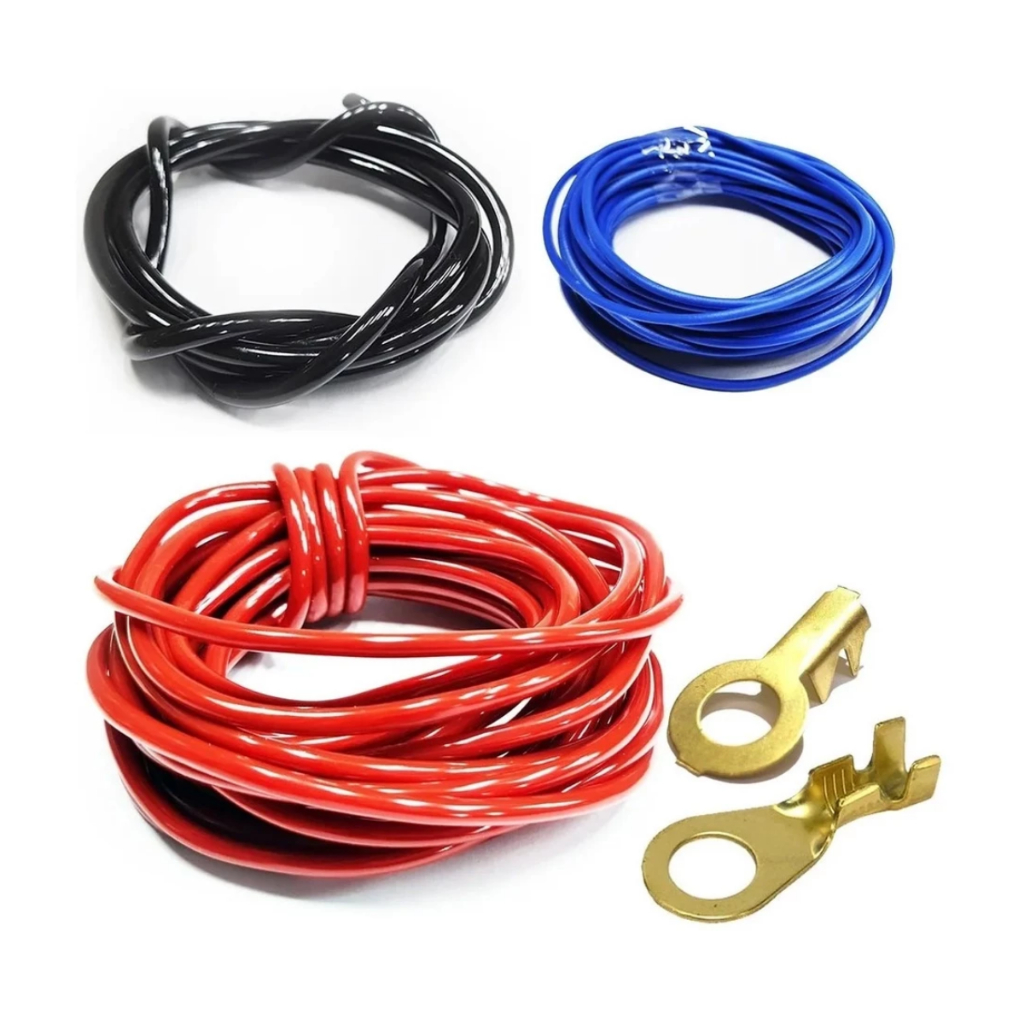Kit Instalação Som Automotivo 4mm 100% Cobre Permak Completo Cabos + Remote