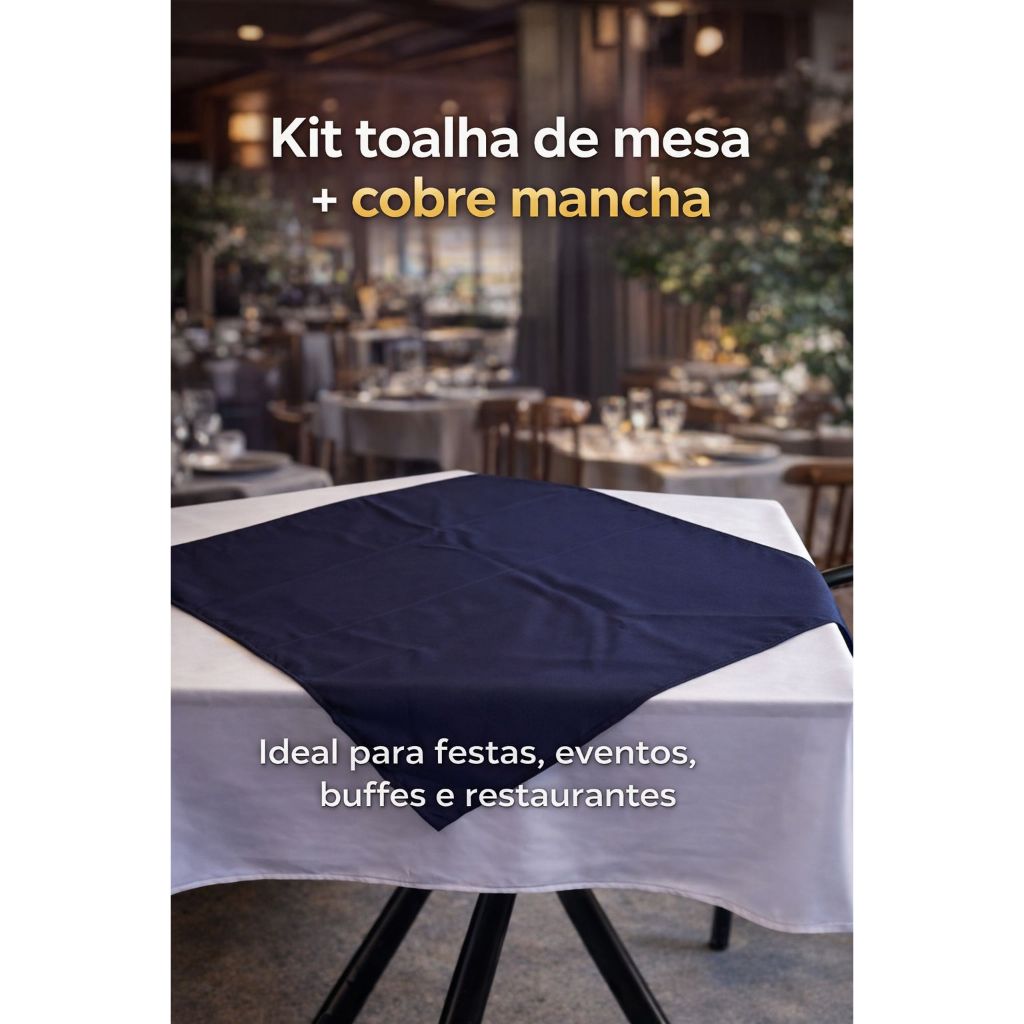 Kit Toalhas De Mesa + Cobre Mancha Atacado 10 Unidades Buffes/Restaurantes/Bares/Festas/Aniversarios