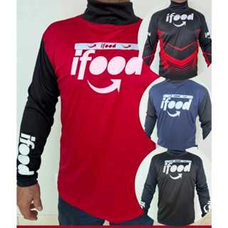 CAMISA BLUSA APLICATIVO APP IFOOD / 99FOOD MANGA LONGA GOLA ALTA COM FAIXA REFLETIVA em Oferta na Shopee