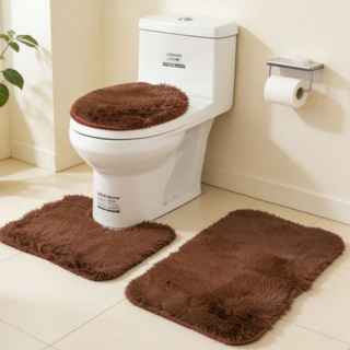 Tapete para Banheiro 3 Peças Pelúcia pelinho Macio Antiderrapante em Oferta na Shopee