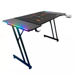 Mesa Gamer Pro Efeito Carbono 120x60 COM LED RGB, SEM LED e MousePad