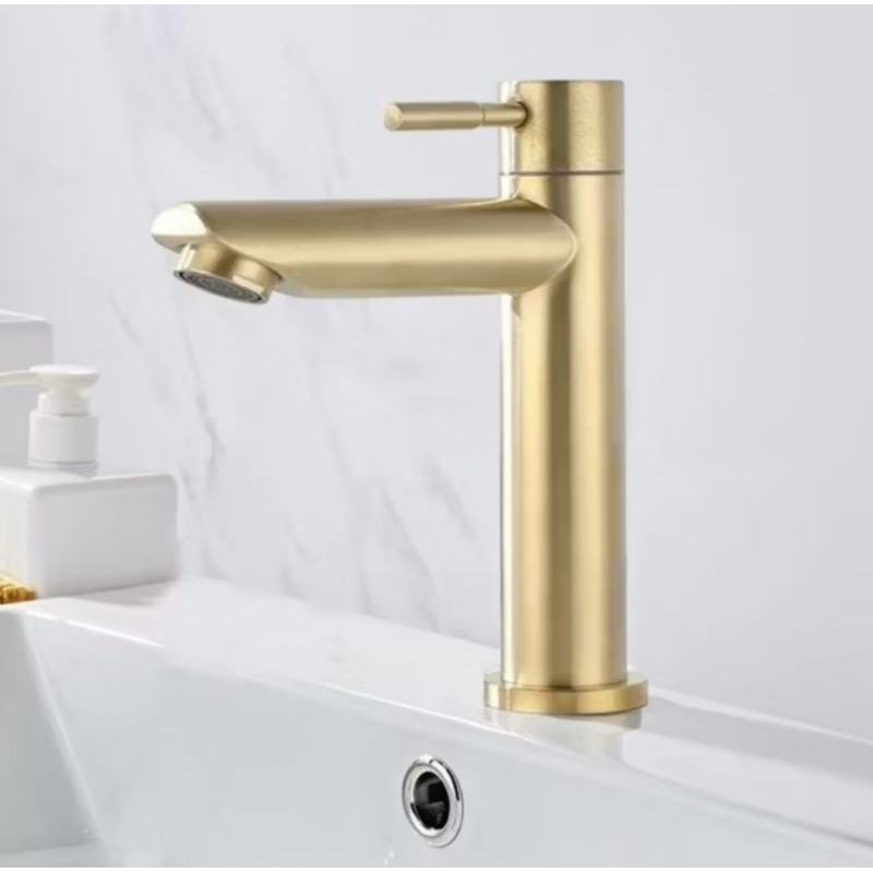 Torneira Bacia em Aco Inox304Torneira Bacia	Inox Torneira Banheiro-dourado 15695 em Oferta na Shopee