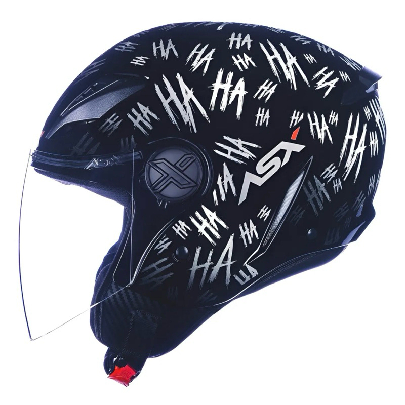 Capacete Asx City Air Fun Aberto Preto/branco Brilhante Jet Preto Lisa Brilhante