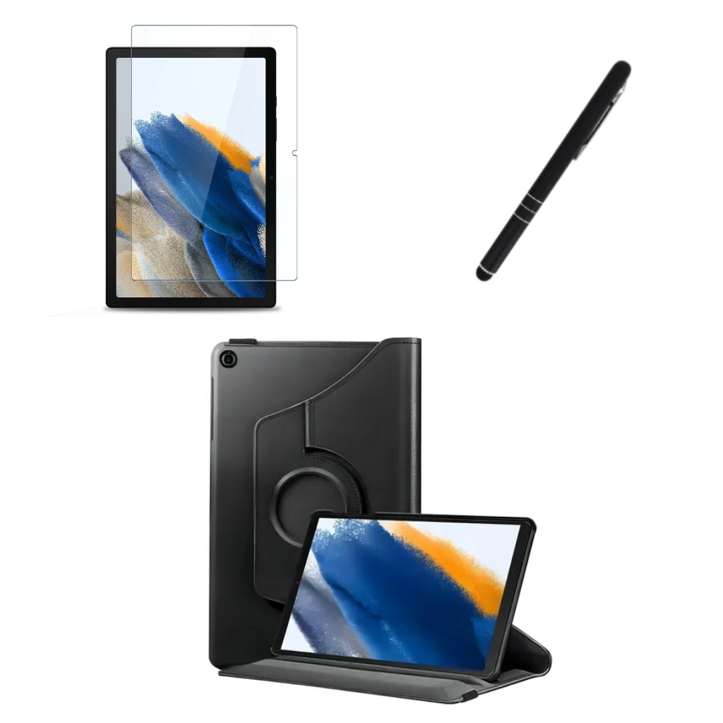 Kit Completo Capa Giratória + Película + Caneta Para Galaxy Tab A8 2021 X200 X205 10,5 Polegadas