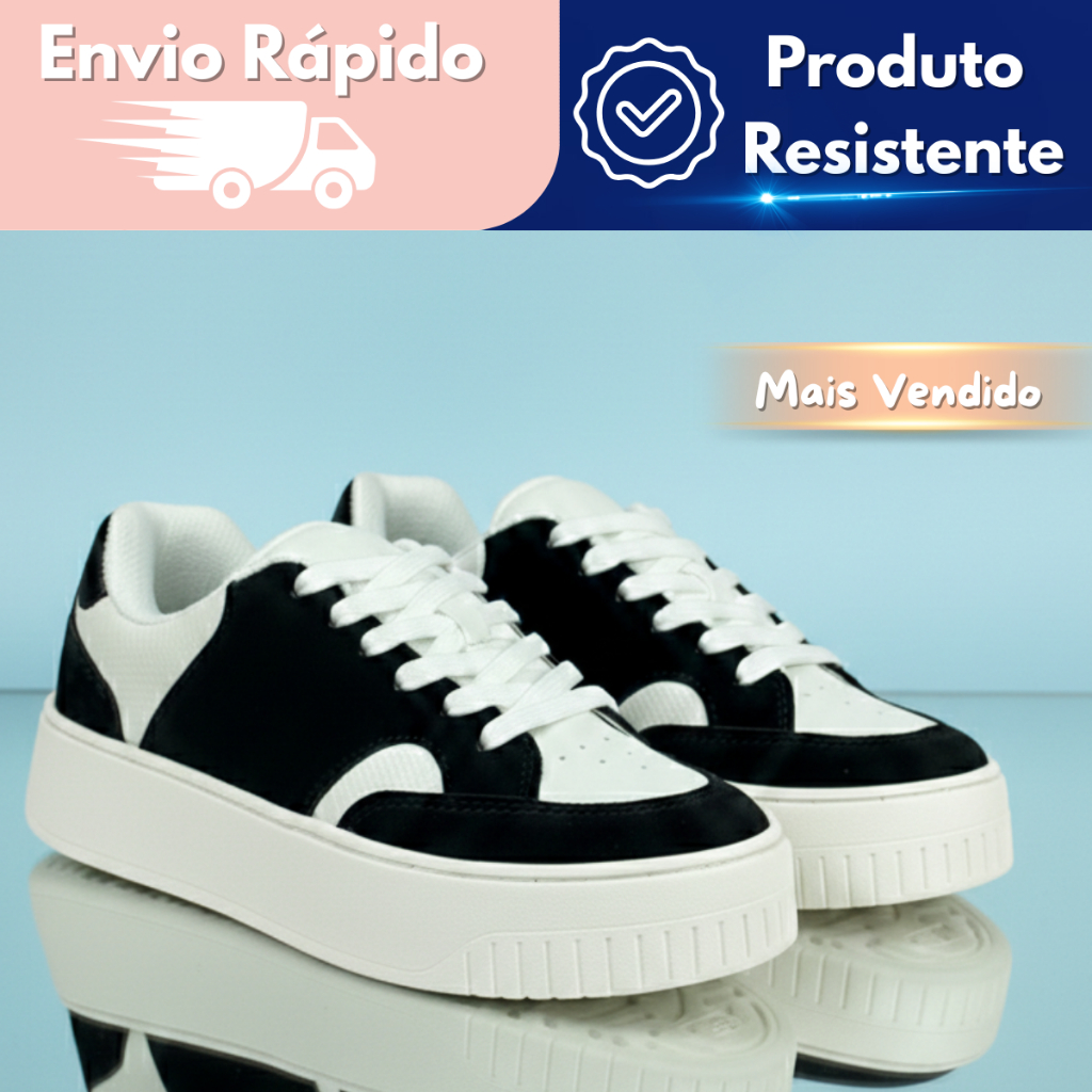 Tênis Feminino Casual Versátil Dia a Dia Premium Cores Neutras- Oferta