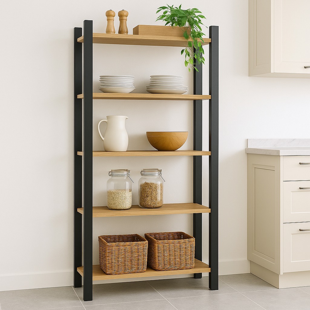 Estante Industrial Multiuso Estilo Vintage 180x60 cm – Organizador com 5 Prateleiras