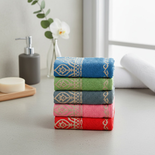Kit 5 Toalha de Rosto Premium Grossa Bordada  45x70cm 100% Algodão  Seca Bem Veneza em Oferta na Shopee