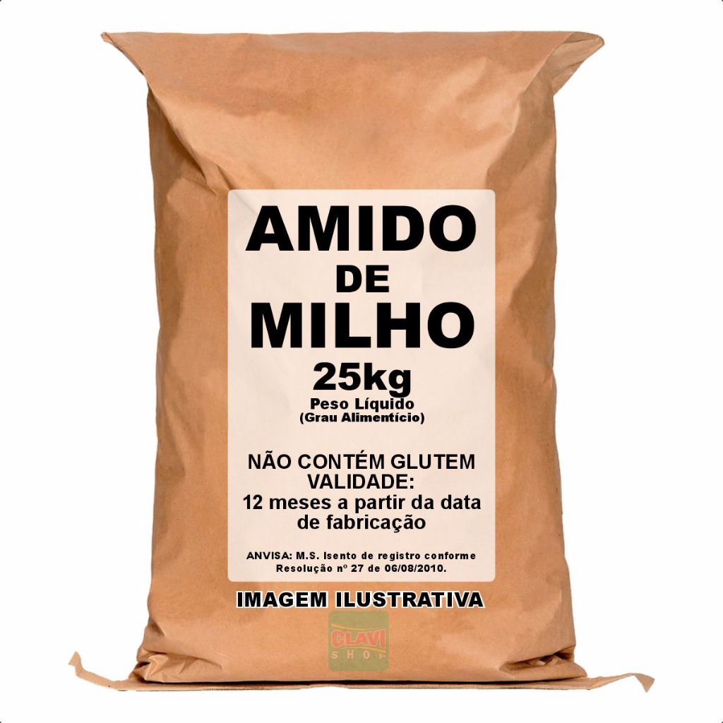 Amido de Milho (Tipo Maisena / Maizena) 25kg Granel Saca Atacado