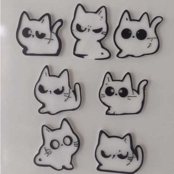 Kit 6  Imã Mini Gatinhos Bad Cat - Decoração Criativa