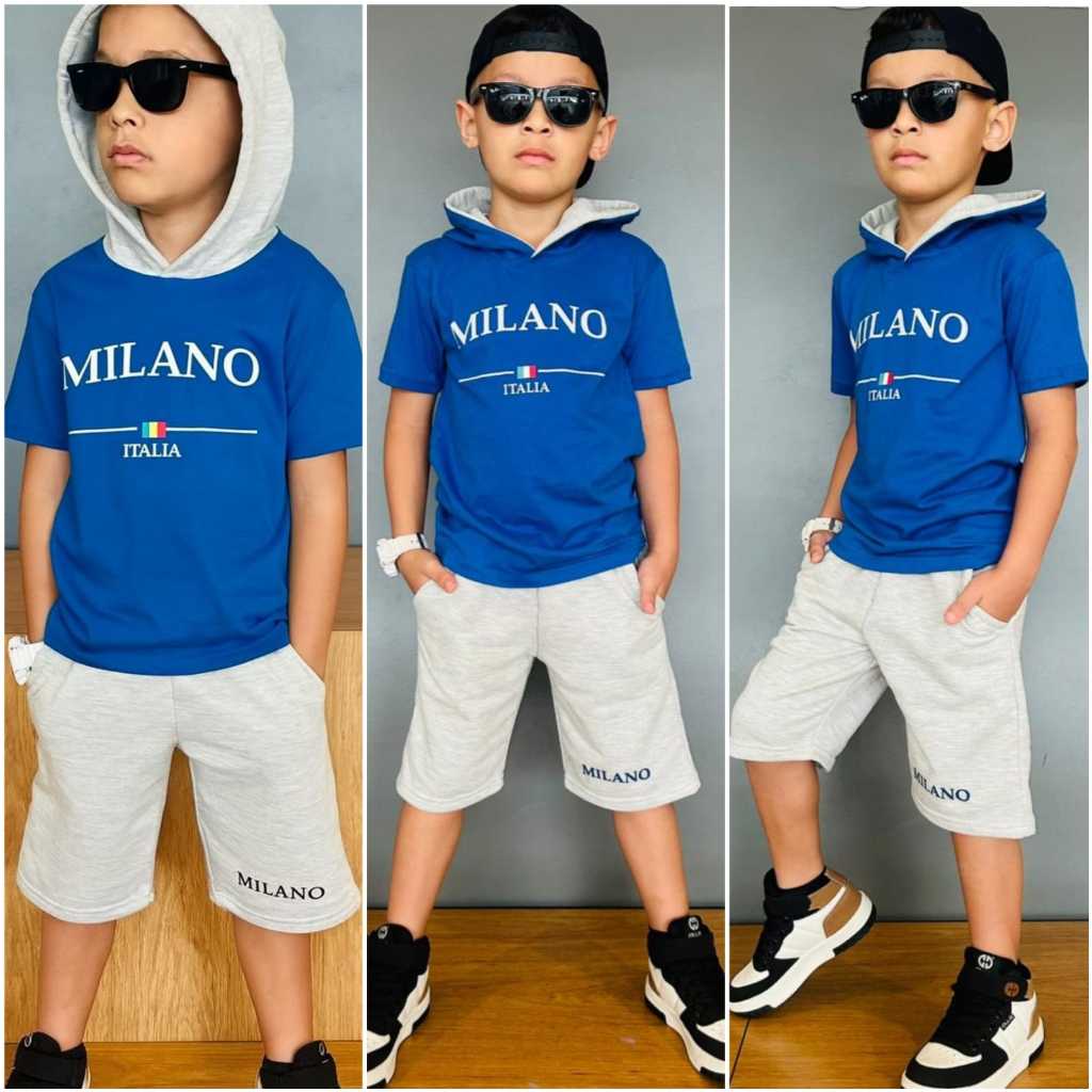 Conjunto Infantil Juvenil Menino 2 à 14 anos Bermuda + Camiseta Estiloso e Confortável